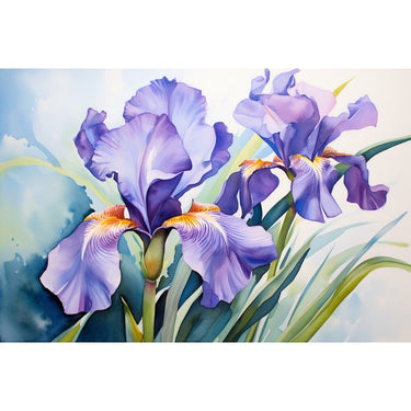 Iris Flower Watercolor canvas